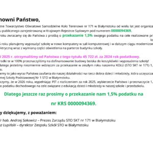 baner 11 Prosimy o przekazanie nam 1,5% podatku na nr KRS 0000094369 baner 11 Prosimy o przekazanie nam 1,5% podatku na nr KRS 0000094369